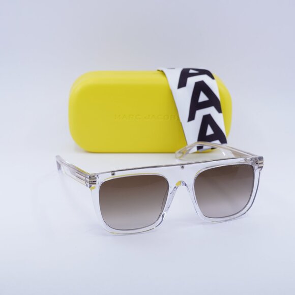 Marc Jacobs MARC 586/S 0900 HA Square Sunglasses - Transparent\Dark Brown - Picture 5 of 10